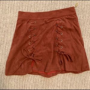 Fall maroon/orange/brownish mini skirt